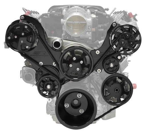 [BSP-BLK13550] Billet Specialties BLK13550: Black Tru Trac Serpentine Belt System [GM LT1 Gen V Wet Sump]