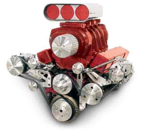 [MCH-20410] March Performance 20410: Outward Mount High Water Flow Serpentine Drive Kit (A)=4-3/16" Includes Brackets and Pulleys to Install: