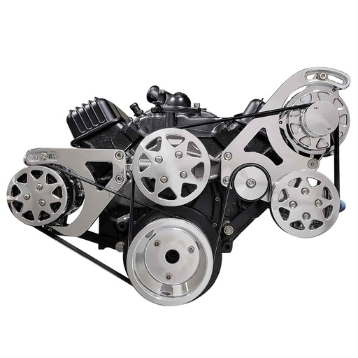 [AAY-SCK-SBC-101] All American Billet SCK-SBC-101: Serpentine Conversion Kit for Small Block Chevy [Polished]
