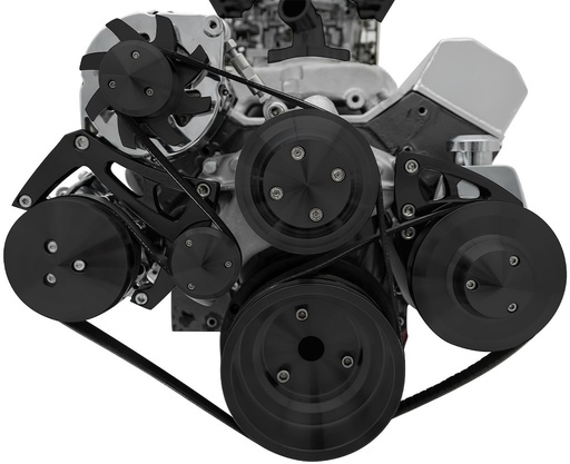 [MCH-22072-08] March Performance 22072-08: 22072-08 Small Block Chevy Black Ultra Serpentine Conversion System (AC/PS/ALT)