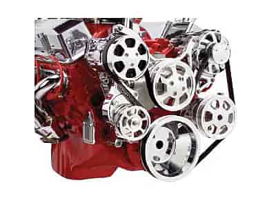 [BSP-13120] Billet Specialties 13120: SB-Chevy Tru Trac Serpentine Belt System with Manual Steering, with A/C