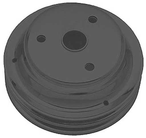 [TRD-8607] Trans Dapt 8607: Black Powder Coated Crankshaft Pulley 1969-85 Long Waterpump