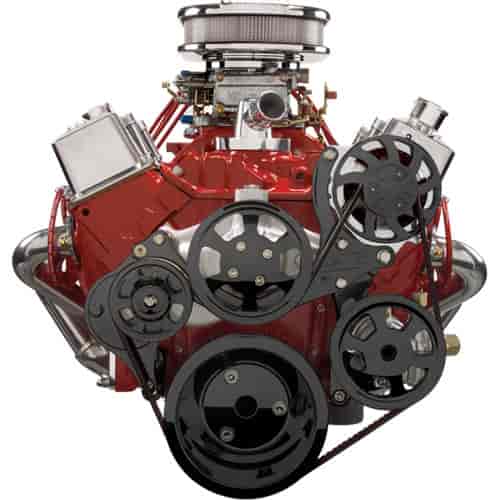 [BSP-BLK13225] Billet Specialties BLK13225: SB-Chevy Tru Trac Serpentine Belt System with Power Steering, without A/C Black Anodized Finish