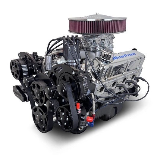 [MLL-BP3479RCTCKB] Blueprint Engines BP3479RCTCKB: BP3479RCTCKB Ford Small Block Compatible 347 ci. Crate Engine w/Black Pulley Kit [Dual/Rear Sump]
