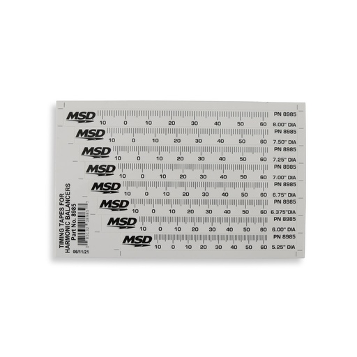 [MSD-8985] MSD Ignition 8985: Timing Tape Sheet Includes (8) Different Tapes