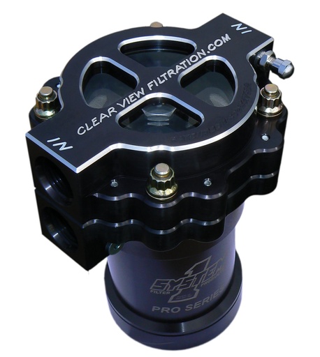 [BCN-405-115-B] Clear View Filtration 405-115-B: 405-115-B 4 in. Screw-On/S1 Black-Out Filter, #12 Ports, 115 Micron Element, Accepts System 1, Up To 50 Weight Oil