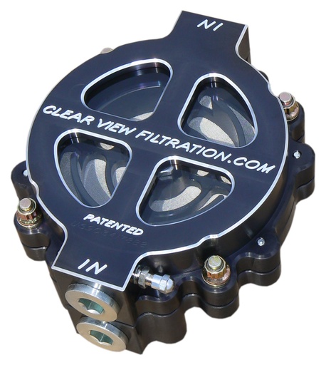 [BCN-100-115-B] Clear View Filtration 100-115-B: 100-115-B 6 in. Hi-Flow Black-Out Filter, #12 Ports, 115 Micron Element, For Engines Running 60 Weight Or Heavier Oil