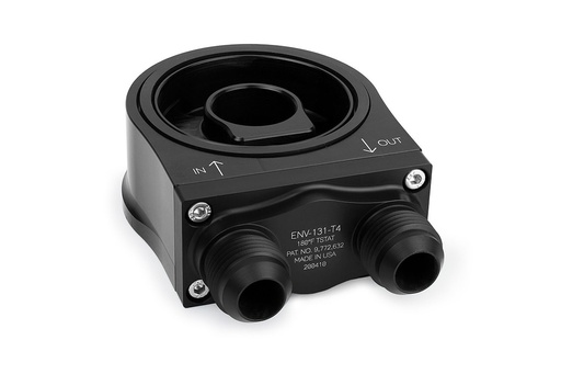 [IRP-ENV-131-T4] Improved Racing ENV-131-T4: ENV-131-T4 Oil Filter Sandwich Plate with Thermostat For Oil Coolers, -10AN Male Ports, 180-degrees F