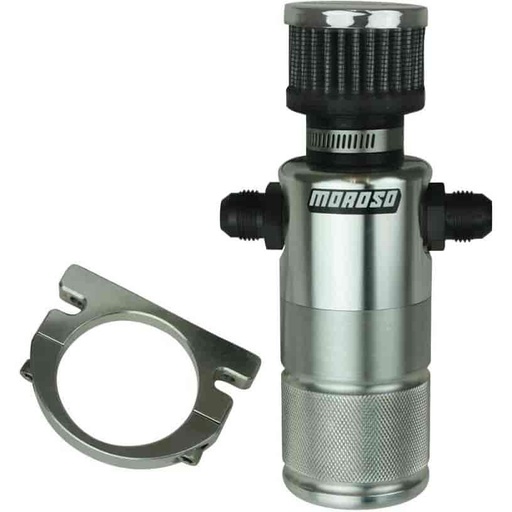 [MOR-85396] Moroso 85396: Compact Oil Breather Tank (2) -8 AN Fittings [Aluminum | Polished Finish]