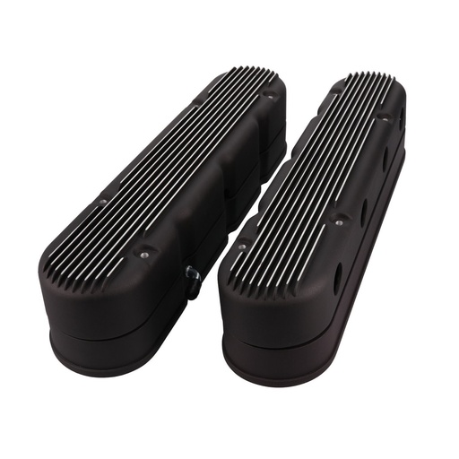 [TSN-JM8082-2BK] Top Street Performance JM8082-2BK: JM8082-2BK Valve Covers, Finned Cast Alum., w/ Coil Covers LS, Black