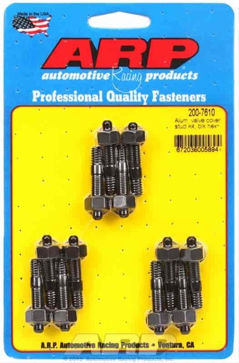 [ARP-200-7610] ARP 200-7610: Valve Cover Stud Kit 6-Point (Hex) Nut 1/4" - 20 Thread 1.500" OAL (stud over all length) Black Oxide