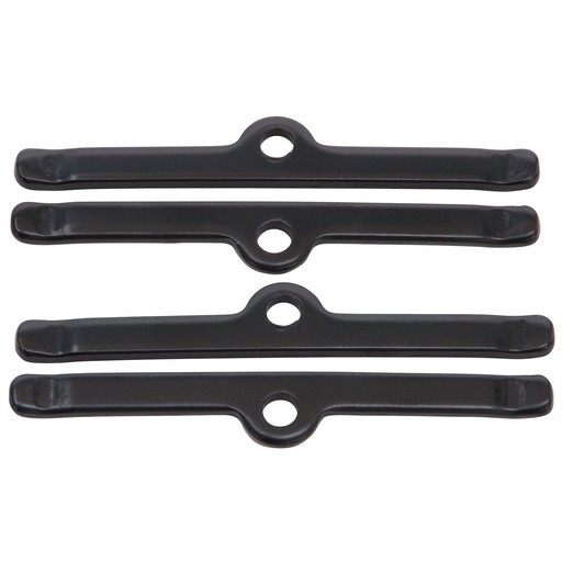 [EDL-44263] Edelbrock 44263: Hold-Down Tab Kit 1955-1986 Small Block Chevy, 5 in. Length - Black Finish
