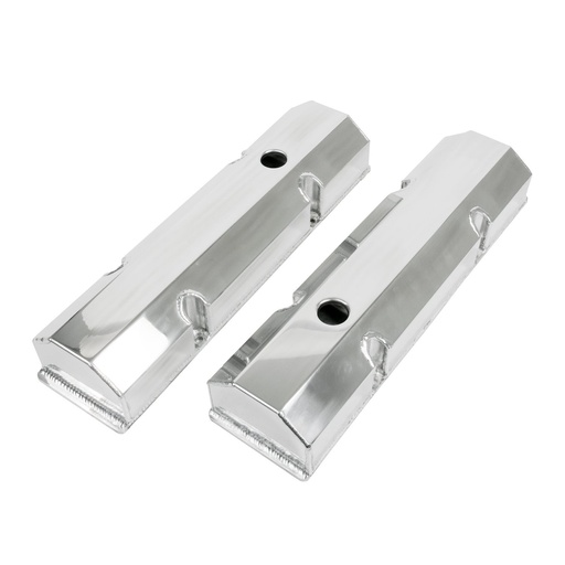 [TSN-JM8091-8P] Top Street Performance JM8091-8P: JM8091-8P Valve Covers, Fab. Alum., Short Bolt w/ Holes SBC Perim., Polished