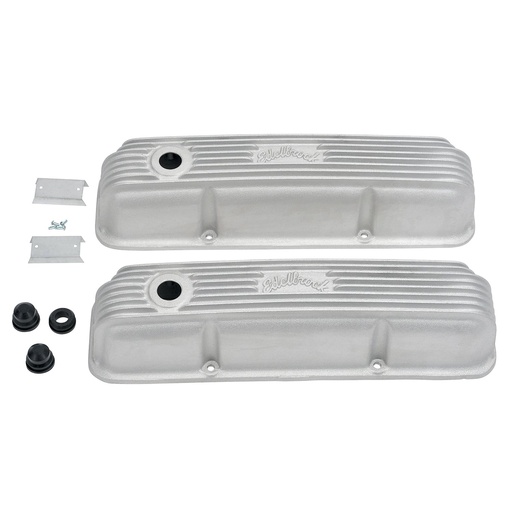 [EDL-41629] Edelbrock 41629: Classic Finned Valve Covers for 1958-1976 Ford FE with Satin Finish