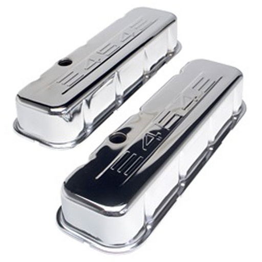 [TRD-9843] Trans Dapt 9843: Chrome Plated Steel Valve Covers 1965-2000 Big Block Chevy 396-502