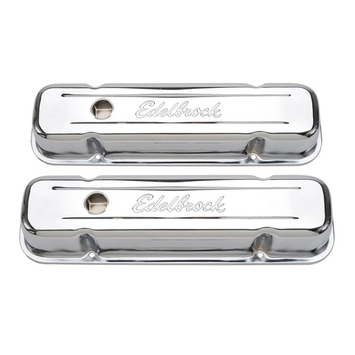 [EDL-4457] Edelbrock 4457: Signature Series Valve Covers 1962-1979 Pontiac 301-455 (no baffle) Tall