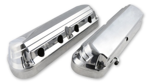 [HLY-241-186] Holley 241-186: 241-186 Ford Fox Body Mustang-Style 2-Piece Cast-Aluminum Valve Covers for GM Gen III/IV LS Engines [Polished Finish]