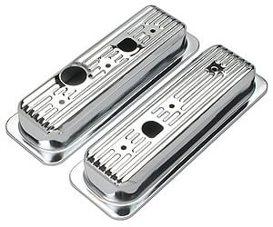[TRD-9458] Trans Dapt 9458: Chrome Plated Steel Center Bolt Valve Cover Caps 1985-1995 Chevy 6-Cylinder Truck 4.3L V6