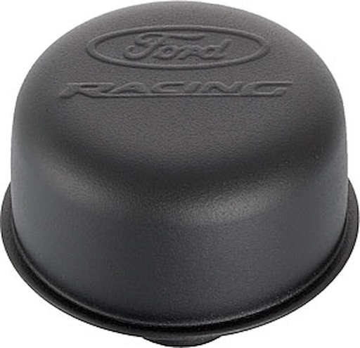 [FMS-302-216] Ford Performance 302-216: Black Crinkle Push-In Valve Cover Air Breather Cap with Ford RACING Emblem