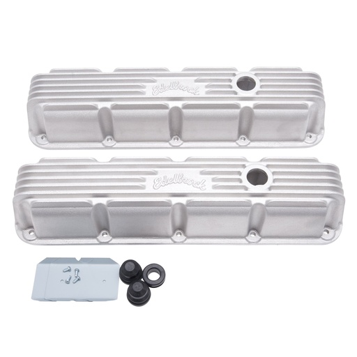 [EDL-41779] Edelbrock 41779: Classic Finned Valve Covers for Small Block Chrysler Magnum 5.2/5.9L with Satin Finish