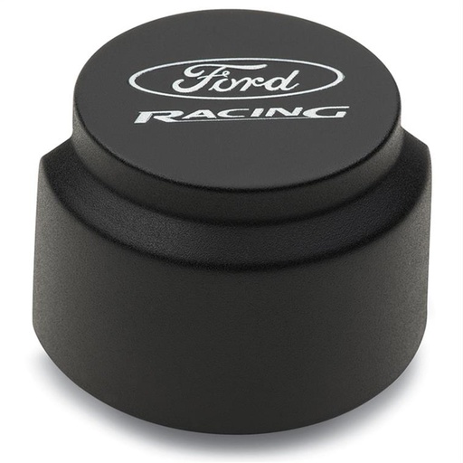 [FMS-302-233] Ford Performance 302-233: Black Crinkle Push-In Valve Cover Breather Filter and Hood with Ford RACING Emblem