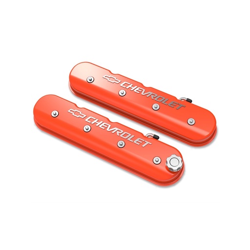 [HLY-241-403] Holley 241-403: 241-403 Aluminum Valve Covers GM LS1/LS2/LS3/LS6/LS7 Engines, Chevrolet with Bowtie Logo - Factory Orange Finish