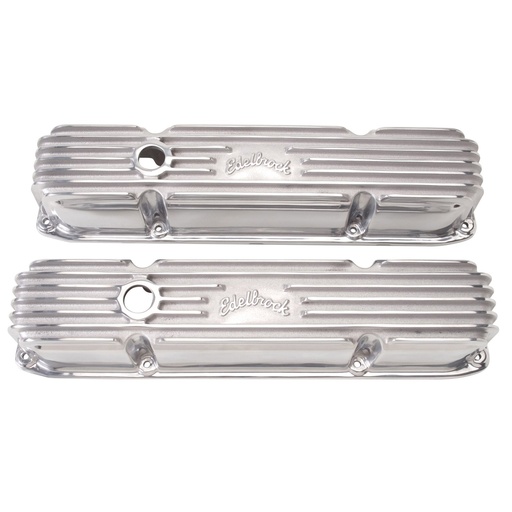 [EDL-4192] Edelbrock 4192: Classic Finned Valve Covers for Big Block Chrysler 383-440 with Polished Finish