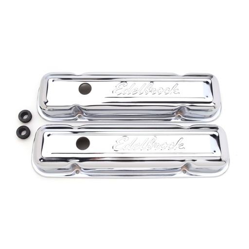 [EDL-4456] Edelbrock 4456: Signature Series Valve Covers 1962-1979 Pontiac 301-455 (no baffle)