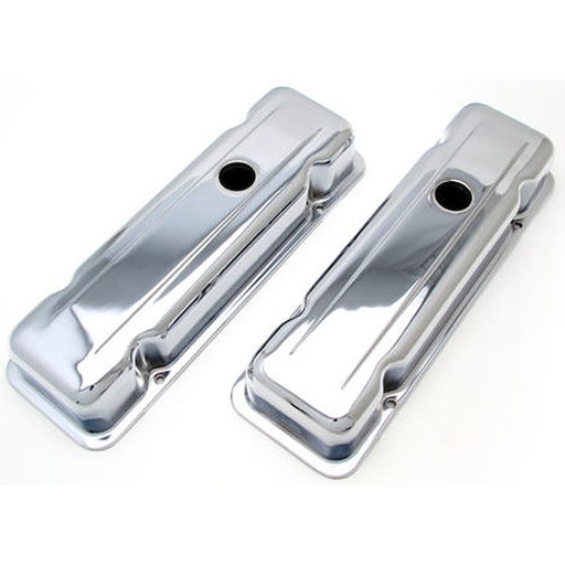 [TRD-9039] Trans Dapt 9039: Chrome Plated Steel Valve Covers 1980-1984 Chevy 6-Cylinder 229 3.8L 90° V6