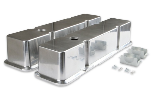 [MRG-6854] Mr Gasket 6854: Die-Cast Polished Aluminum Valve Covers 1958-1986 SB-Chevy 283-400