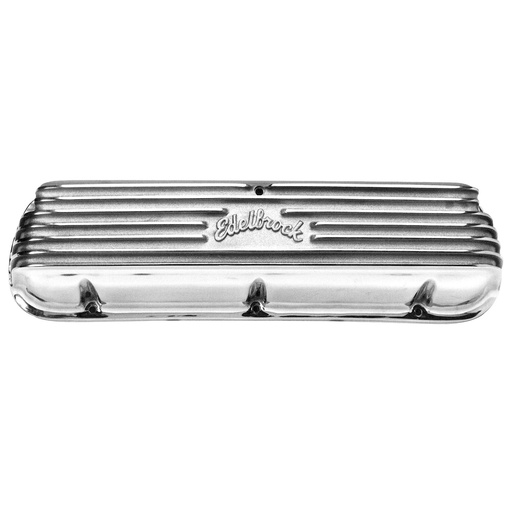 [EDL-4160] Edelbrock 4160: Classic Finned Valve Covers for 1962-1595 Small Block Ford 221-351W with Polished Finish