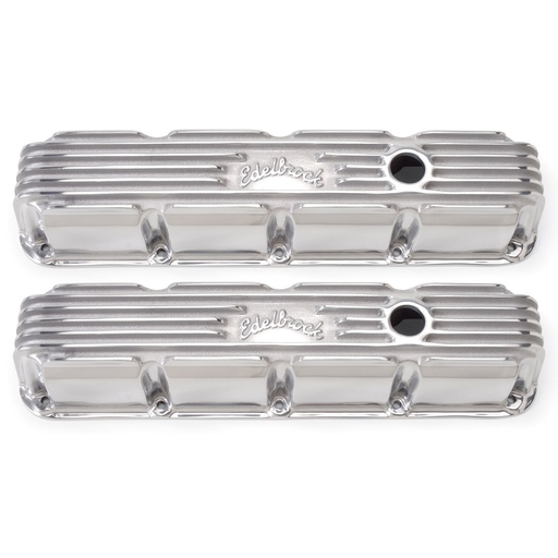 [EDL-4177] Edelbrock 4177: Classic Finned Valve Covers for Small Block Chrysler Magnum 5.2/5.9L with Polished Finish