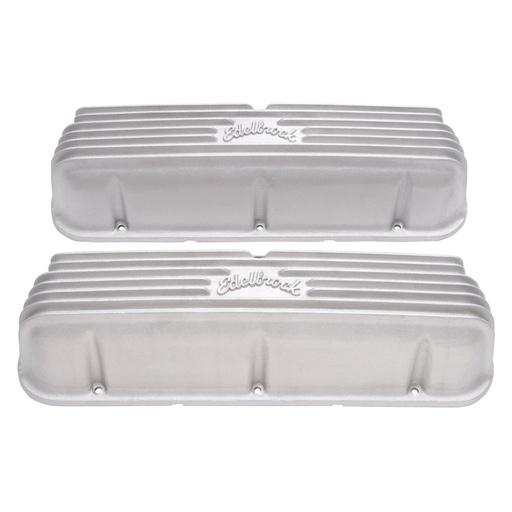 [EDL-41609] Edelbrock 41609: Classic Finned Valve Covers for 1962-1995 Small Block Ford 221-351W with Satin Finish