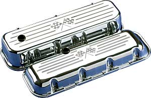 [BSP-96127] Billet Specialties 96127: Big Block Valve Covers - Tall Checkered Flags