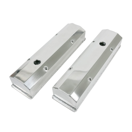 [TSN-JM8091-7P] Top Street Performance JM8091-7P: JM8091-7P Valve Covers, Fab. Alum., Long Bolt w/ Holes SBC Perim., Polished