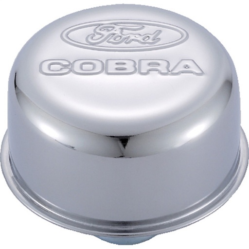 [FMS-302-225] Ford Performance 302-225: Chrome Push-In Valve Cover Air Breather Cap with Ford COBRA Emblem
