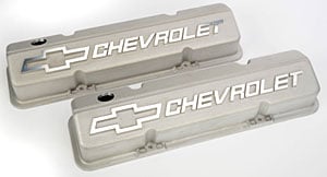 [NAL-12480127] Chevrolet Performance 12480127: Small Block Chevy Competition Valve Covers Bow Tie Chevrolet Script Logo