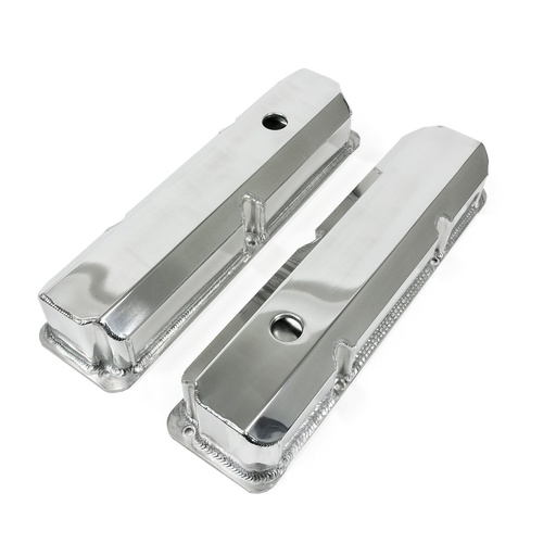 [TSN-JM8098-8P] Top Street Performance JM8098-8P: JM8098-8P Valve Covers, Fab. Alum., Short Bolt w/ Holes Ford FE, Polished
