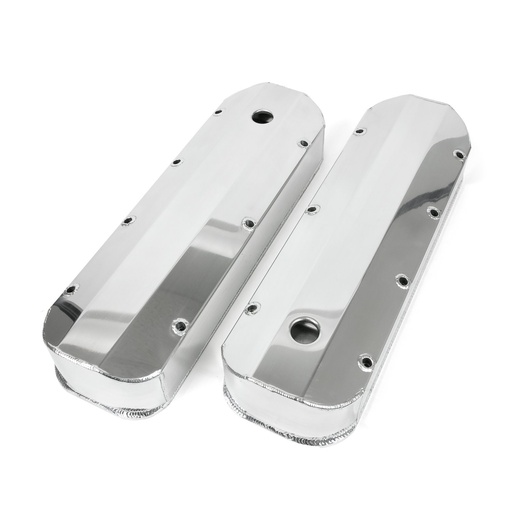 [TSN-JM8092-7P] Top Street Performance JM8092-7P: JM8092-7P Valve Covers, Fab. Alum., Long Bolt w/ Holes BBC, Polished