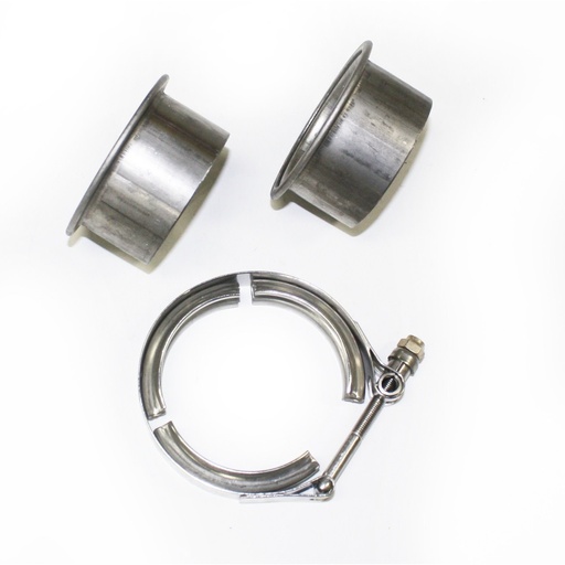 [JBA-VB25] JBA VB25: Stainless Steel V-Band Exhaust Clamp with Flanges