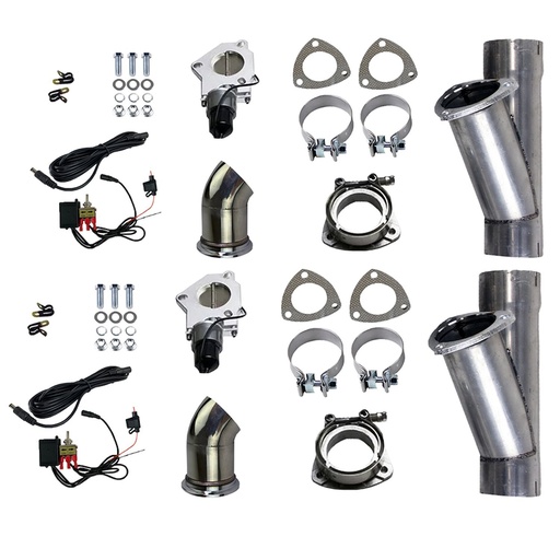 [GRN-303525D] Granatelli 303525D: 303525D Electronic Aluminized Mild Steel Exhaust Cutout System for 2 1/2 in. Dual Exhaust (Slip-Fit)