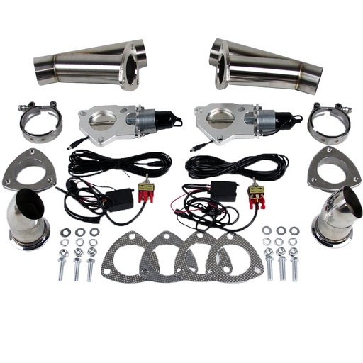 [GRN-307525K] Granatelli 307525K: 307525K Electronic Stainless Steel Exhaust Cutout System for 2 1/2 in. Dual Exhaust (Weld-In)