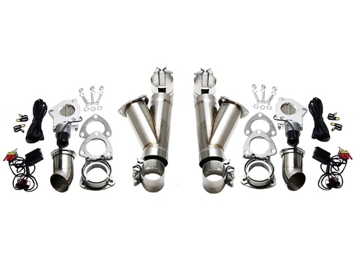 [GRN-302525K] Granatelli 302525K: 302525K Electronic Stainless Steel Exhaust Cutout System for 2 1/2 in. Dual Exhaust (Slip-Fit)