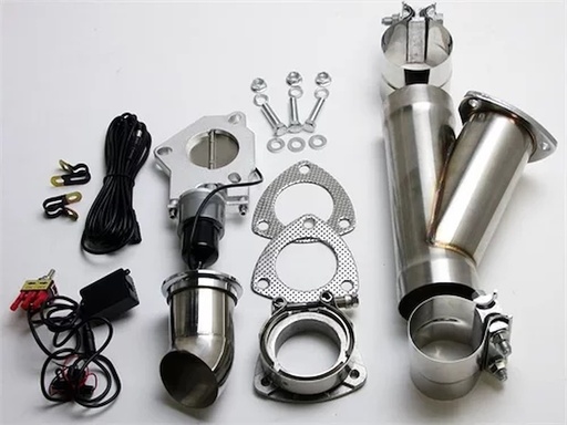 [GRN-303540] Granatelli 303540: 303540 Electronic Exhaust Cutout Kit, 4.0 in. (102 mm), Aluminized Mild Steel, w/Slip Fit And Band Clamps