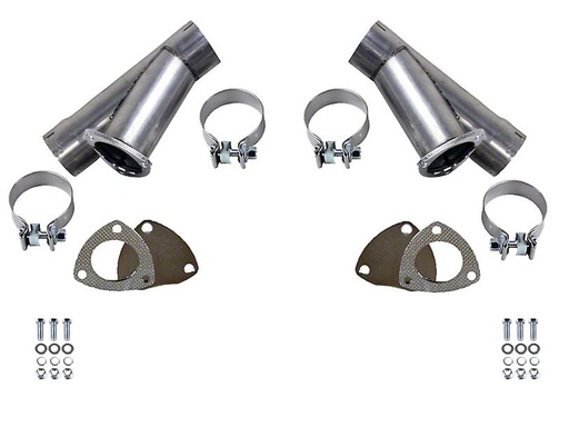 [GRN-305530D] Granatelli 305530D: 305530D Manual Exhaust Cutout Kit, 3.0 in. (76 mm), Stainless Steel, w/Slip Fit And Band Clamp, Set Of 2