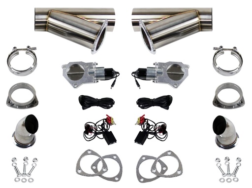 [GRN-307522D] Granatelli 307522D: 307522D Electronic Exhaust Cutout Kit, 2.25 in. 57 mm, Dual System, Stainless Steel