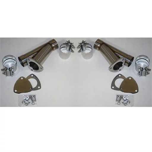 [GRN-305525D] Granatelli 305525D: 305525D Manual Exhaust Cutout Kit, 2.5 in. (63 mm), Stainless Steel, w/Slip Fit And Band Clamp, Set Of 2