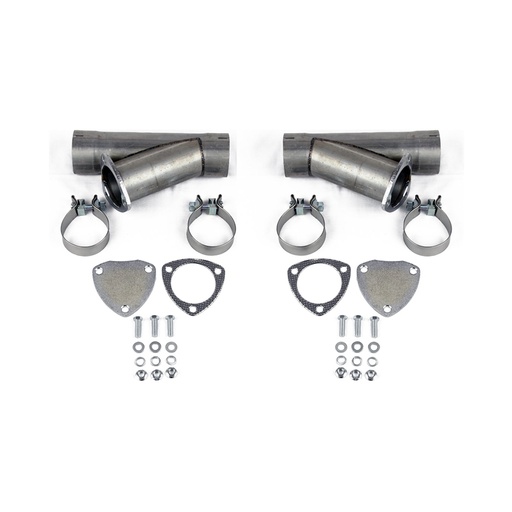 [GRN-304530D] Granatelli 304530D: 304530D Manual Exhaust Cutout Kit, 3.0 in. (76 mm), Aluminized Mild Steel, w/Slip Fit And Band Clamps, Set Of 2