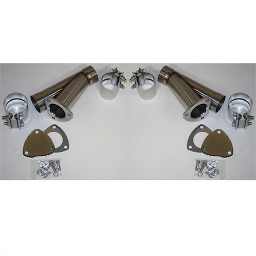 [GRN-305535D] Granatelli 305535D: 305535D Manual Exhaust Cutout Kit, 3.50 in. (89 mm), Stainless Steel, w/Slip Fit And Band Clamp, Set Of 2