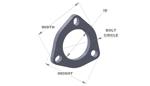 [VPE-1485S] Vibrant Performance 1485S: 3-Bolt Stainless Steel Flange 2.75" I.D.